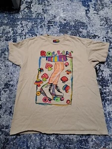 Teen Hearts Rollin Graphic Shirt Skates Mushrooms Tan L - Bild 1 von 5