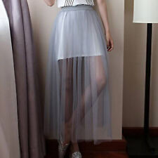 Gauze Skirt See-through Ethereal Ankle Length Mesh Skirt Casual
