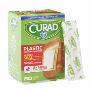 CURAD Plastic Adhesive Bandages,Assorted Sizes, 80 Count - Picture 1 of 1