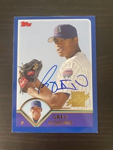 2003 Topps Traded #T176 Greg Aquino Arizona Diamondbacks Signed Card Autographed