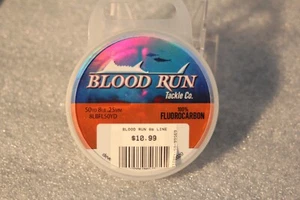 BLOOD RUN TACKLE 8 LB TEST 100% FLUOROCARBON LEADER 50YDS FISHING LINE - Picture 1 of 1