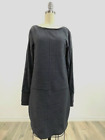 ATHLETA Gray Striped Long Sleeve Thumb Hole Knit Sweater Dress Size Small