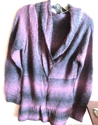 HH    BRITTANY BLACK LONG PULLOVER SWEATER / DRESS  SIZE S PURPLE NWT - Image 1 of 4