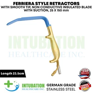 Ferriera Style Retractors with Suction Optic Fiber Light Guide Smooth Tip - Picture 1 of 5
