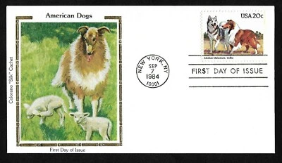 #2100 20c  Dogs - Collie Cachet - Colorano "Silk" FDC - Image 1 of 2