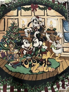 Disney Weihnachten Gobelin Decke 60"x40" Mickey Minnie Goofy Donald Pluto Musik - Bild 1 von 4