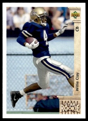 1992 Upper Deck Willie Clay Rookie Detroit Lions #7 - Image 1 of 2