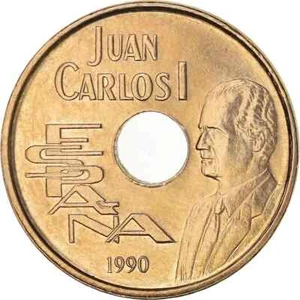 1990 SPAIN - 25 Pesetas VERY Beautiful Uncirculated - Near-Mint Olympic Coin - Picture 1 of 2