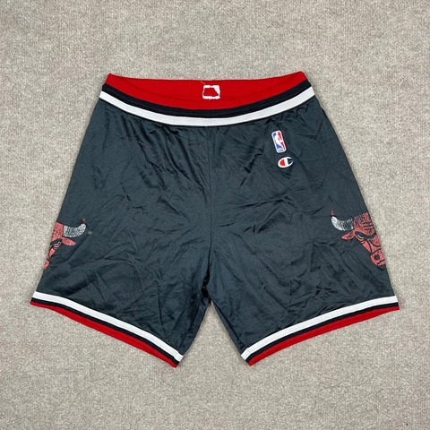 Vintage Chicago Bulls Shorts Mens Size L Black Champion NBA Basketball 90s *READ Cover