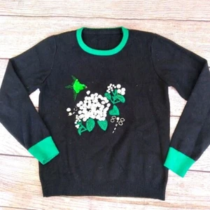 Sweater sequins embroidered flowers sz 14-16 - Picture 1 of 4