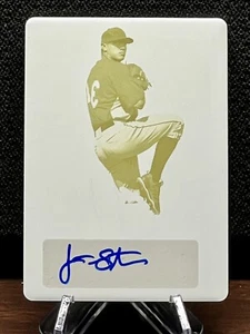 ⚾️ JONATHAN STIEVER 2020 Leaf Metal Rookie Card Printing Plate Yellow RC #1/1 👀 - Picture 1 of 3