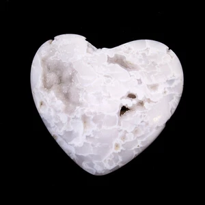 95mm Natural Quartz Crystal Gemstone Snow Agate Heart Healing Mineral Reiki AAA - Bild 1 von 3