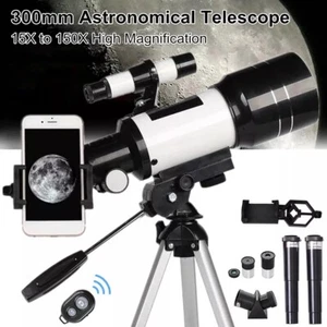 Telescope 300MM Astronomical 150X With Phone Adapter Barlow Lens For Kids Gift - Picture 1 of 2