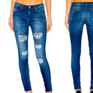 IRO Jeans Ajuste Skinny Distressed Mid Rise Ankle Italy Denim Designer Pants 27" - Picture 1 of 9