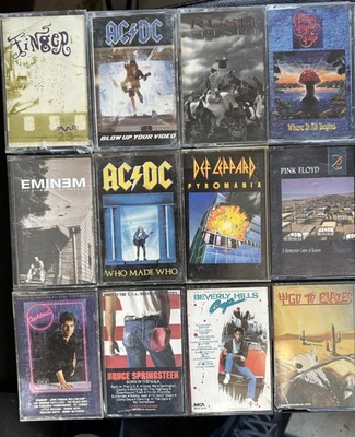 12 Cassette Lot AC/DC, Rush, Def Leppard, Springsteen, Pink Floyd, More! - Image 1 of 4