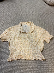 American Eagle Ernte Schößchen Knopfleiste Medium gelb und weiß - Bild 1 von 5