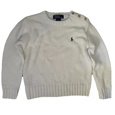 Suéter Polo Ralph Lauren Blanco Cuello Redondo Niños Talla 6 Foto 1 de 3