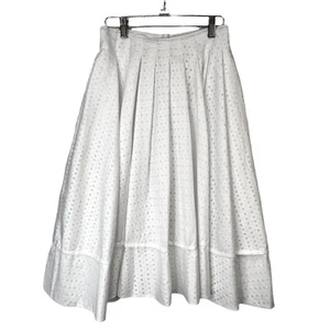 Falda Midi Blanca Mezcla Algodón Sally Colección Brock Talla 4 - Imagen 1 de 12