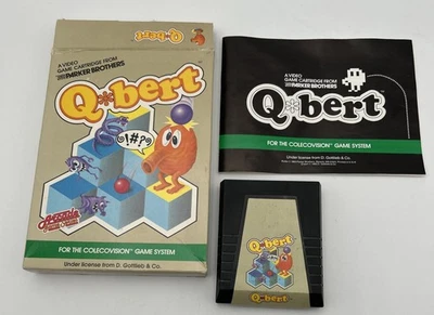Colecovision Q*bert Video Game VTG 1983 CIB w/Manual Parker Bros. UNTESTED VGUC - Image 1 of 4