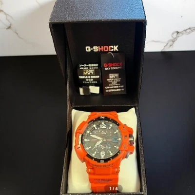 Reloj solar CASIO G-SHOCK GRAVITYMASTER GW-A1100R-4AJF Sky Cockpit naranja usado - Imagen 1 de 4