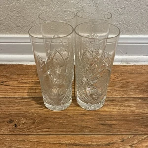 Vintage Kristall Country Sun Rose Longdrinkglas 6 1/2" 4er Set - Bild 1 von 4