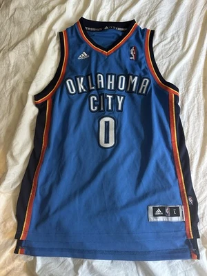 NBA Thunder OKC Russell Westbrook Adidas Youth Large Jersey Blue #0 - Image 1 of 3