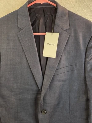 Theory Mens 40L Slim Fit Xylo Enderby Suit Jacket 100% Wool Blazer Blue City NEW - Image 1 of 4