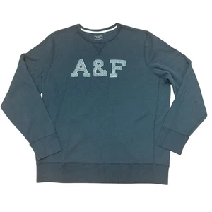 ABERCROMBIE & FITCH SWEATSHIRT LOGO MENS XXL Gray/blue Vintage - Picture 1 of 9