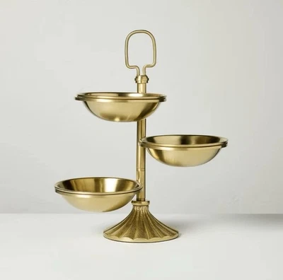 Brass Finish Tiered Snack Serving Bowls - Hearth & Hand with Magnolia - Image 1 of 3