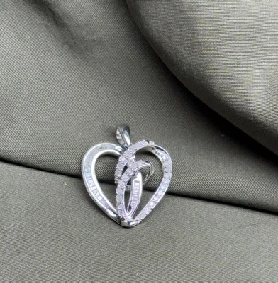 Colgante Plata Diamantes Corazón Foto 1 de 3