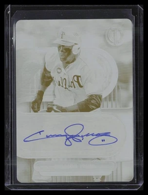 Jimmy Rollins 2024 Topps Tribute #TA-JROL Autographs Printing Plates Yellow #1/1 - Image 1 of 2