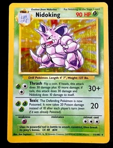 Nidoking 11/102 MP WotC Base Set Unlimited Holo Rare Vintage Pokemon Karte - Bild 1 von 2