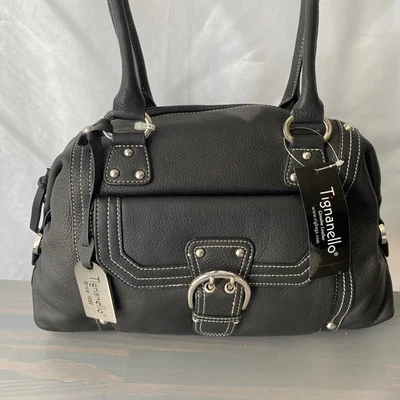 Tignanello Prato II сумка черный винтажный 90-х Y2K шагреневой кожи старые деньги новый с Ярлыками - Изображение 1 из 4