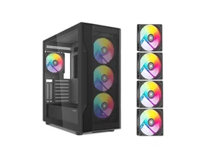 SAMA S40 Black ATX Mid Tower Case - High Airflow, 4x 120mm ARGB PWM Fans, - Picture 1 of 5