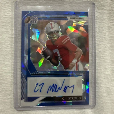 2022 Leaf Pro Set Metal - Blue Prismatic #PA-CJS C.J. Stroud /25 (AU, RC) - Image 1 of 4