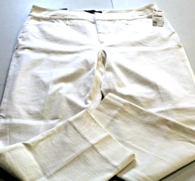 Chaps White Capri Slimming Fit Sz 8 Cropped Pants 4 Pockets Stretch Rtl $59 NWTs - Image 1 of 4