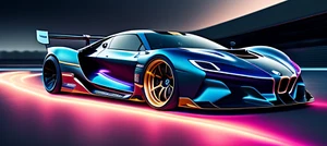 1:12BMW Race Car24LeMan Racing Concept18HyperCar Custom Built Model Carousel BLU - Picture 1 of 2