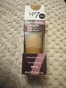 Boots No7 Beautifully Matte Foundation SPF15 Full Coverage Deeply Bronze 28ml - Picture 1 of 2
