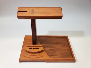 Wood Valet Tray with Headphone and Watch Stand Acoustic Amplifying Phone Dock - Picture 1 of 13