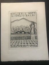 Gagliardo. ex libris fotoincisione di Alberto Helios GAGLIARDO per Giorgio Balbi