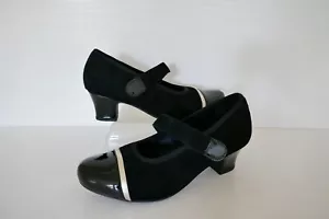 HOTTER CHARMAINE BLACK PATENT/SUEDE LEATHER MARY JANE SHOES UK 5 STD RRP £79.00 - Picture 1 of 14