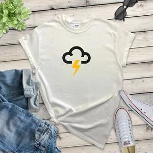 WETTERSYMBOL STORMY DAMEN PASSEND T-SHIRT (Wolke regen psychische Gesundheit Emoji Sonne - Bild 1 von 5