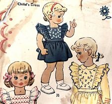 McCall Vtg ORIGINAL 1400 Toddlers Pinafore Style Dress Sz 2 Baby Original 1948