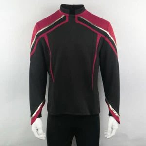 Uniforme a Rayas Rojas Doradas Para Almirante JL Picard Flota Inicial Hombres Camisas Disfraces - Imagen 1 de 11