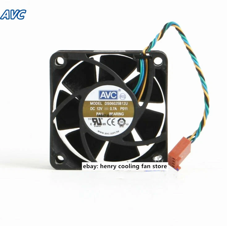For AVC DS06025B12U DC 12V 0.7A 60*60*25MM Ball bearing Case Cooling Fan - Image 1 of 4