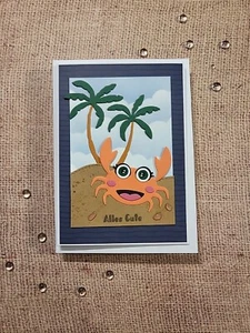 Handgemachte Karte | Zum Geburtstag | Sommer | Sand | Krebs | Strand | Meer  - Bild 1 von 3