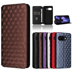 For Google Pixel 9a, Fashion Grid Wallet Flip Leather Stand Magnetic Cover Case - Picture 1 of 22