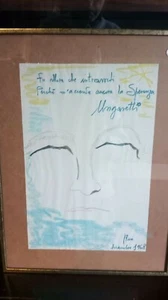 VOLTO FIRMATO FIORE CON POESIA DI UNGARETTI - Foto 1 di 7