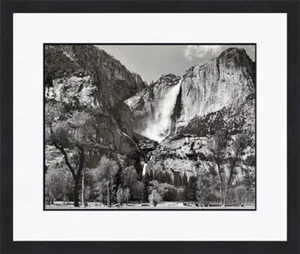 Ansel Adams Yosemite Falls and Meadow Yosemite Park CA individuell gerahmter Druck - Bild 1 von 1