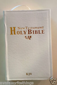 Bible de poche, Nouveau Testament, Saint, Blanc, 3x4,5, Leathertte
